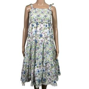 Cupcakes & Cashmere Sundress Smocked Tiered Floral Cottage Core Summer Size 10